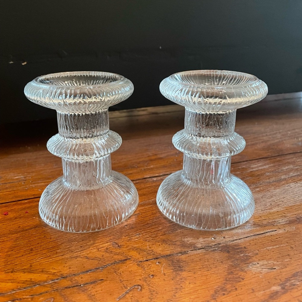 Vintage French Ice Candle Stick Holders